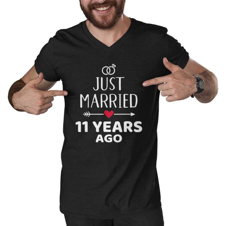 Just Married 11 Years Ago For 11Th Wedding Anniversary Men V-Neck Tshirt