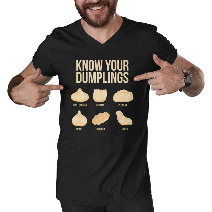 Know Your Dumplings Funny Food Lovers Dim Sum Men V-Neck Tshirt