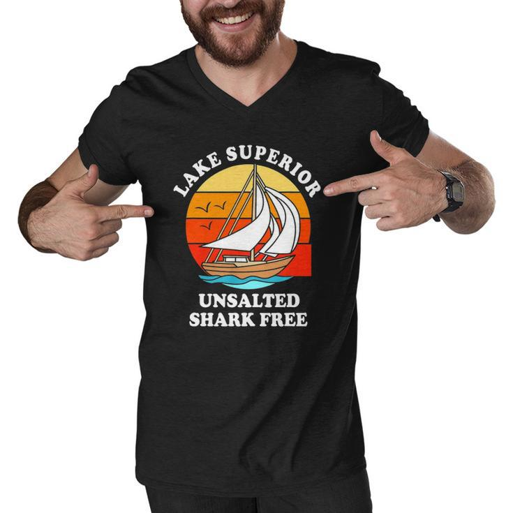 Lake Superior Unsalted Shark Free Men V-Neck Tshirt