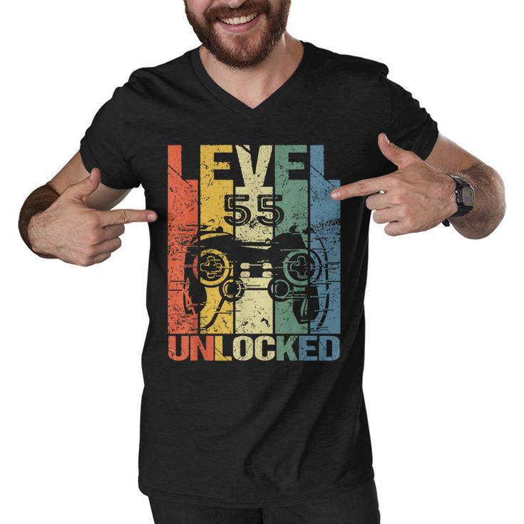 Level 55 Unlocked Awesome 1967 Video Game 55Th Birthday Gift  Men V-Neck Tshirt