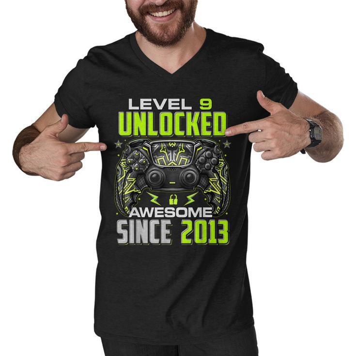 Level 9 Unlocked Awesome Since 2013 9Th Birthday Gaming  V8 Men V-Neck Tshirt