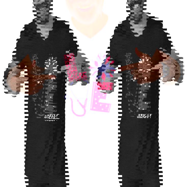 Love Heart Stethoscope Nurse Life 4Th Of July 2022 Women Men V-Neck Tshirt