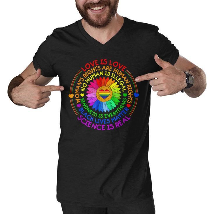 Love Is Love Science Is Real Kindness Is Everything Lgbt  Men V-Neck Tshirt