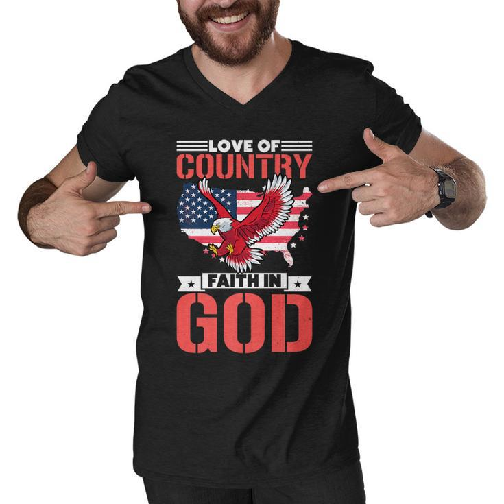 Love Of Country Faith In God   Men V-Neck Tshirt