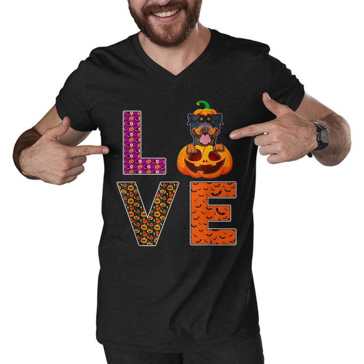 Love Rottweiler Halloween Costume Funny Dog Lover  Men V-Neck Tshirt