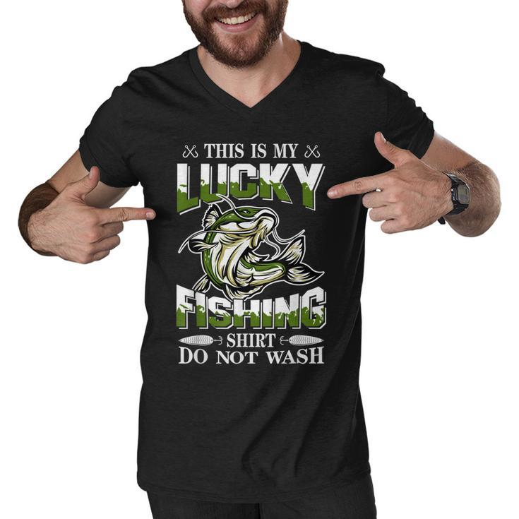 Lucky Fishing  For Kids Do Not Wash Christmas Fisherman  Men V-Neck Tshirt