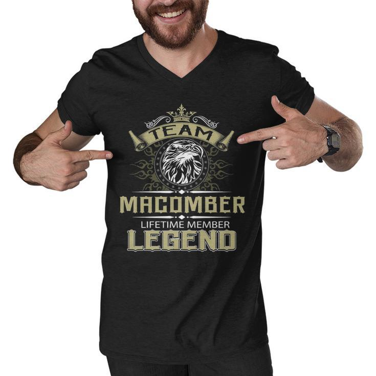 Macomber Name Gift   Team Macomber Lifetime Member Legend Men V-Neck Tshirt