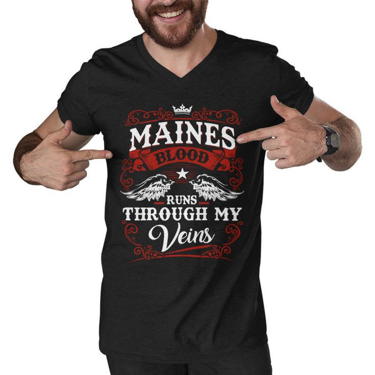 Maines Name Shirt Maines Family Name Men V-Neck Tshirt