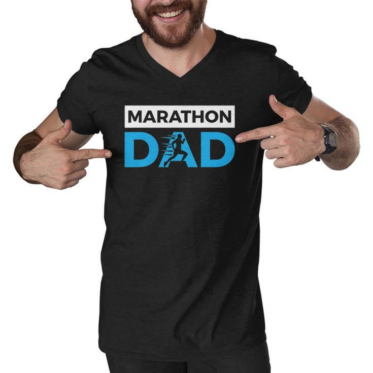 Marathon Dad Funny Sport Running Fathers Day Gift Men V-Neck Tshirt