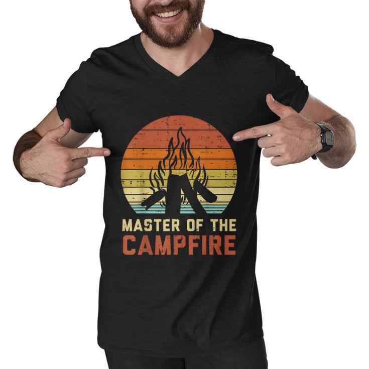 Master Of The Campfire Sunset Retro Bonfire Camping Camper  Men V-Neck Tshirt