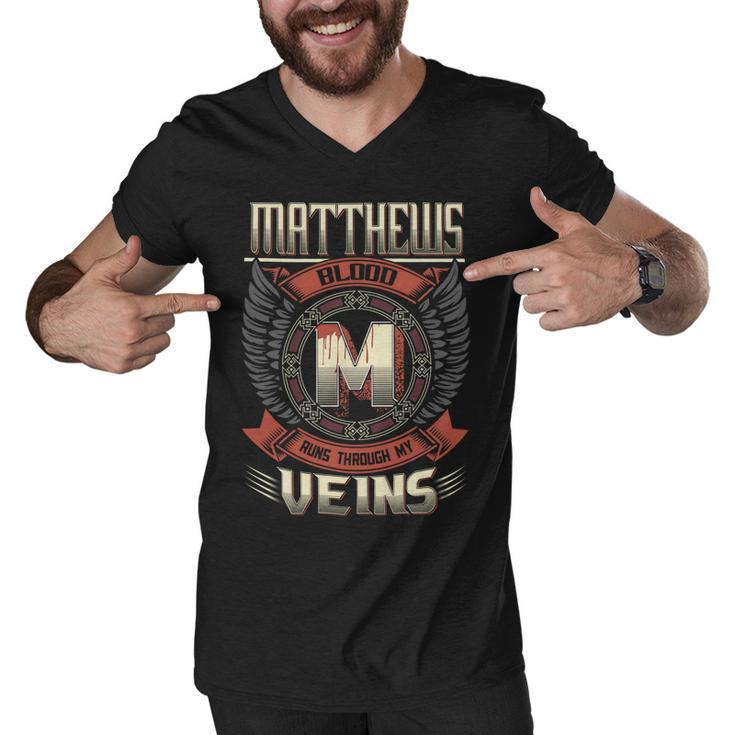Matthews Blood  Run Through My Veins Name V3 Men V-Neck Tshirt