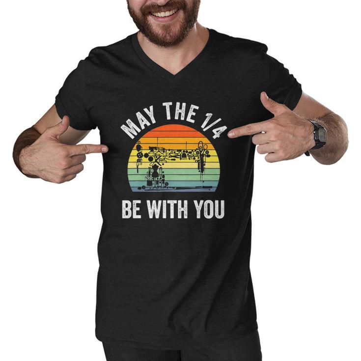 May The 14 Be With You Sewing Machine Quilting Vintage Men V-Neck Tshirt
