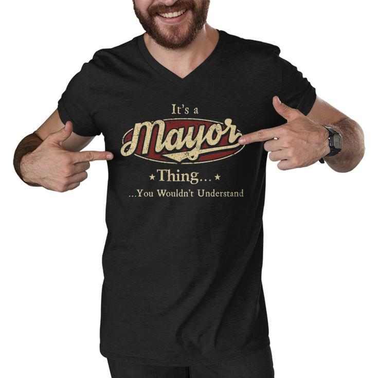 Mayor Shirt Personalized Name Gifts T Shirt Name Print T Shirts Shirts With Name Mayor Men V-Neck Tshirt