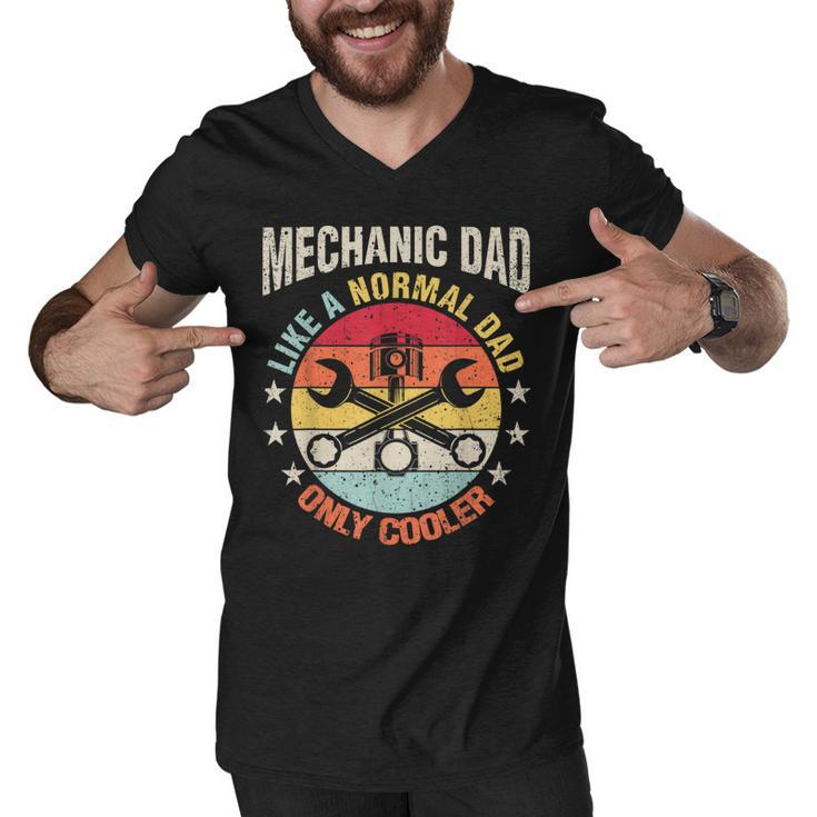 Mechanic Dad Like A Regular Father Gift For Him  V2 Men V-Neck Tshirt