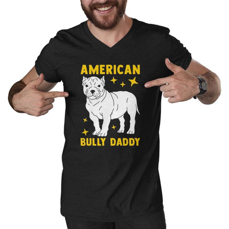 Mens American Bully Dad Puppy Dog Owner American Bully Men V-Neck Tshirt