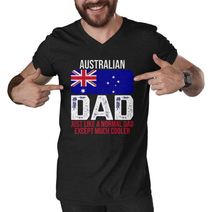 Mens Australian Dad Australia Flag Design For Fathers Day Men V-Neck Tshirt