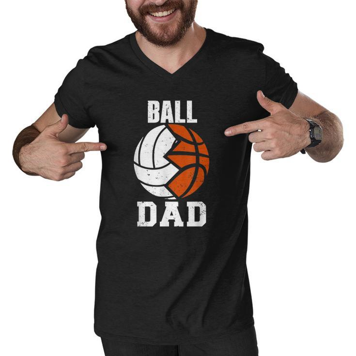 Mens Ball Dad Funny Volleyball Basketball Dad Men V-Neck Tshirt