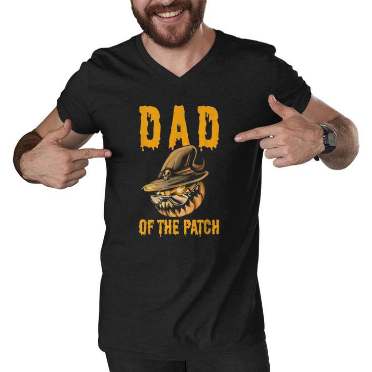 Mens Dad Of The Patch Pumpkin Halloween Costume Daddy Men V-Neck Tshirt