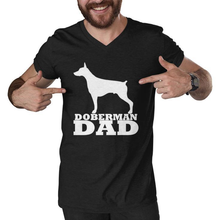 Mens Doberman Dad Dobie Pinscher Doberman Men V-Neck Tshirt