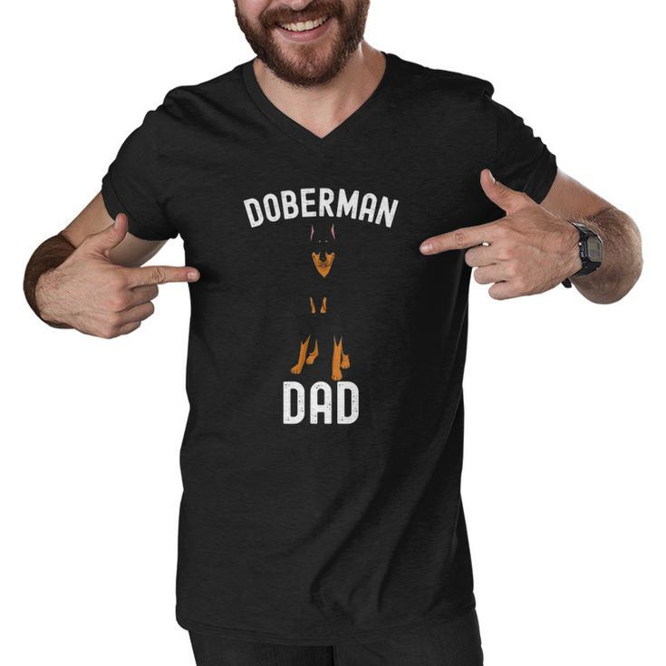 Mens Doberman Dad Fathers Day Men Doberman Lover Owner Funny Dog Men V-Neck Tshirt