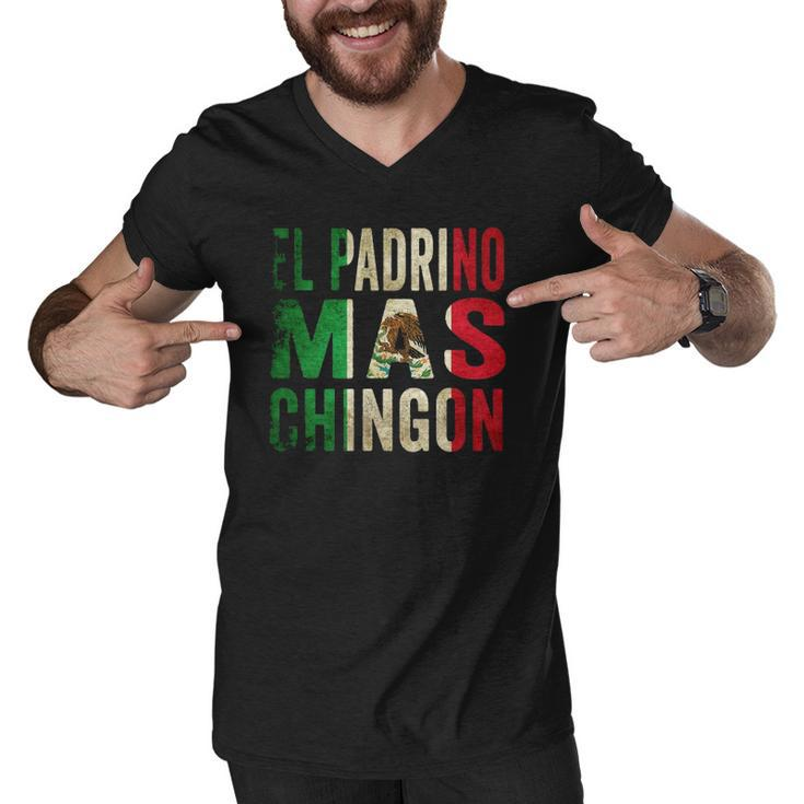 Mens El Padrino Mas Chingon Mexican Godfather Pride Men V-Neck Tshirt