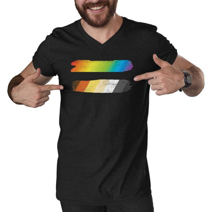 Mens Equal Sign Equality Lgbtq Gay Bear Flag Gay Pride Men Men V-Neck Tshirt