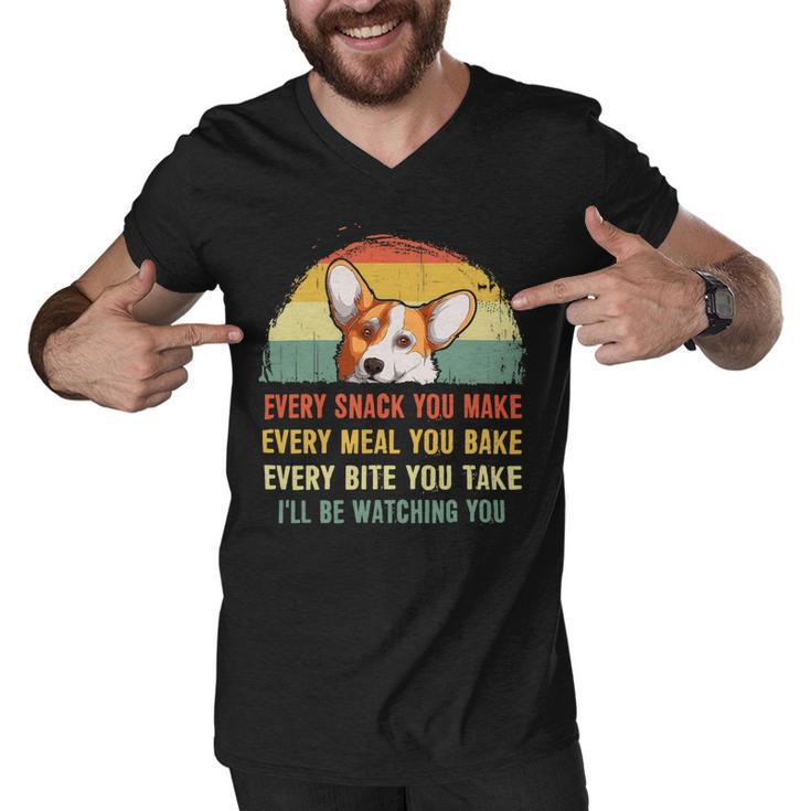 Mens Funny Corgi Retro Every Snack You Make Every Meal You Bake V2 Men V-Neck Tshirt