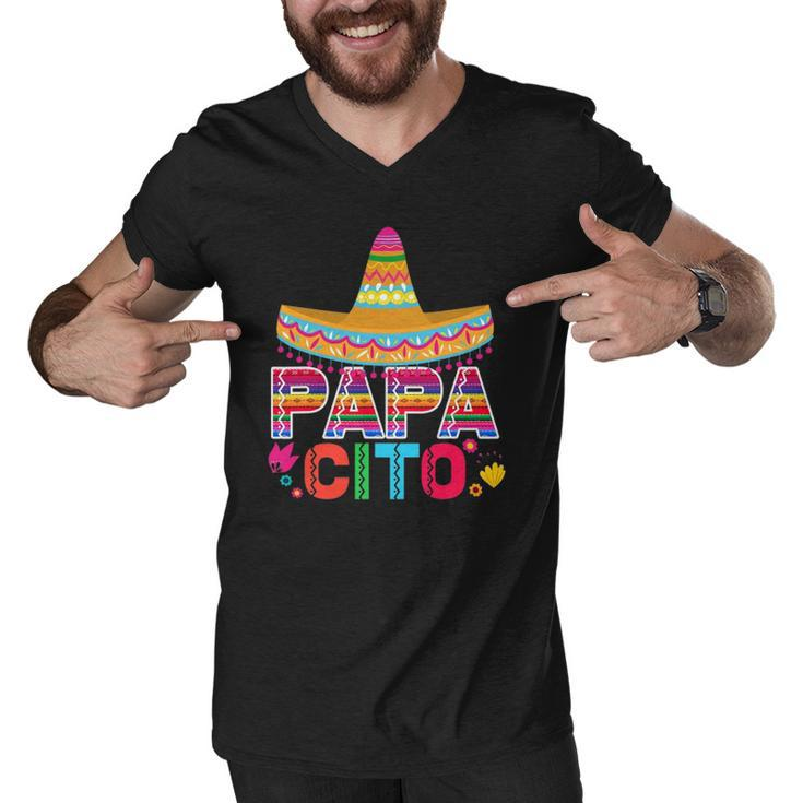 Mens Funny Fathers Day Gift For Men Papacito Dad Men V-Neck Tshirt