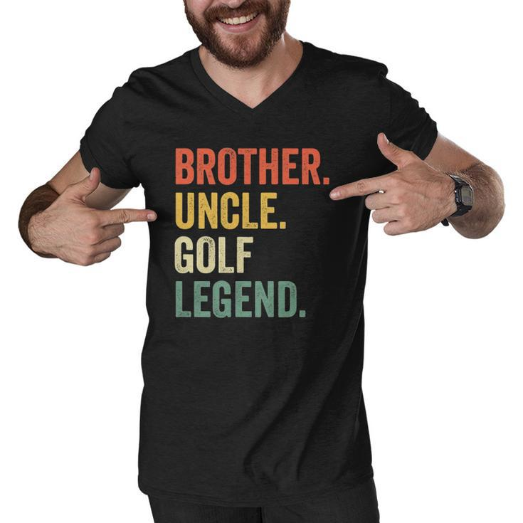 Mens Funny Golfer Brother Uncle Golf Legend Vintage Retro Golfing Men V-Neck Tshirt