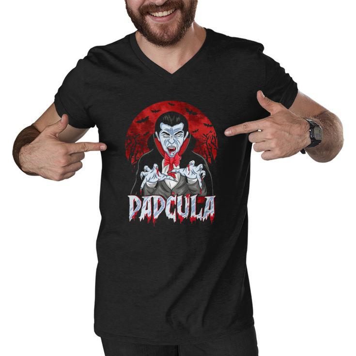 Mens Funny Halloween Dad Dracula Costume Dadcula Men V-Neck Tshirt