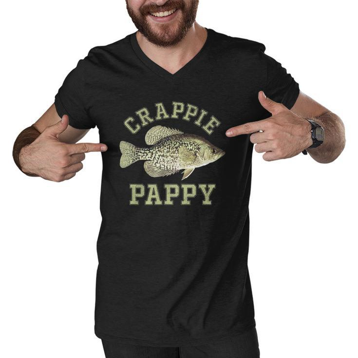 Mens Funny Ice Fishing Gift Crappie Pappy Men V-Neck Tshirt