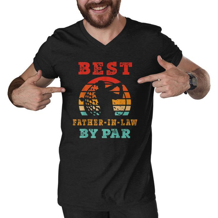 Mens Gift For Fathers Day Tee - Best Father-In-Law By Par Golfing Men V-Neck Tshirt
