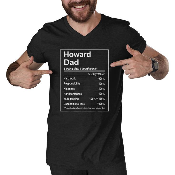 Mens Howard Dad Funny Men Nutrition Facts Fathers Day Michigan Men V-Neck Tshirt
