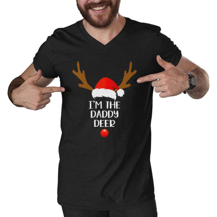 Mens Im The Daddy Deer Matching Family Group Gift Fun Christmas Men V-Neck Tshirt