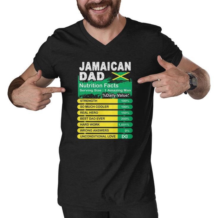 Mens Jamaican Dad Nutrition Facts Serving Size Men V-Neck Tshirt