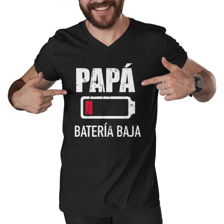 Mens Papá Batería Baja Para Día Del Padre Men V-Neck Tshirt