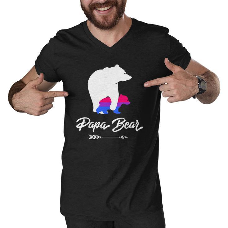 Mens Papa Bear Lgbt Straight Ally Bisexual Men V-Neck Tshirt