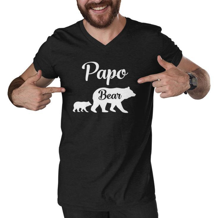 Mens Papo Bear Funny Gift  Men V-Neck Tshirt
