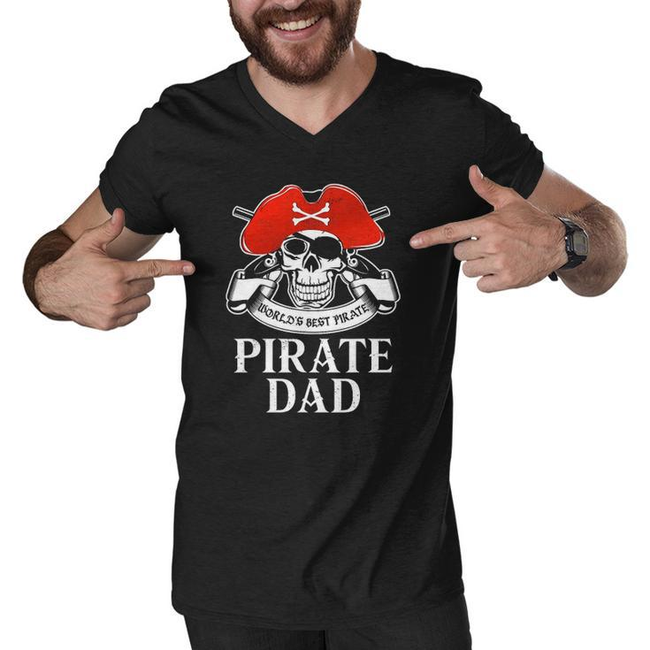 Mens Pirate Dad  Worlds Best Pirate Men V-Neck Tshirt