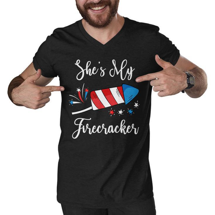 Mens Shes My Firecracker  Funny 4Th Of July  For Men   Men V-Neck Tshirt