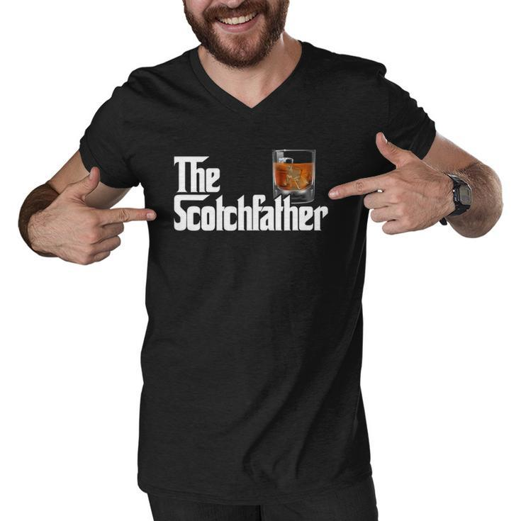 Mens The Scotchfather Scotch Father Dad Fathers Day Drinking Men V-Neck Tshirt