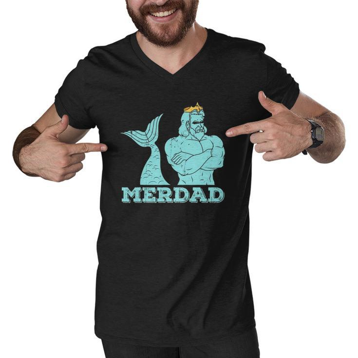 Merdad Security Merman Mermaids Daddy Fathers Day Dad Men V-Neck Tshirt