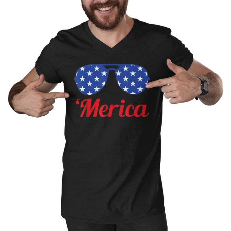 Merica Patriotic American Flag Pride Fourth Of July T  V2 Men V-Neck Tshirt