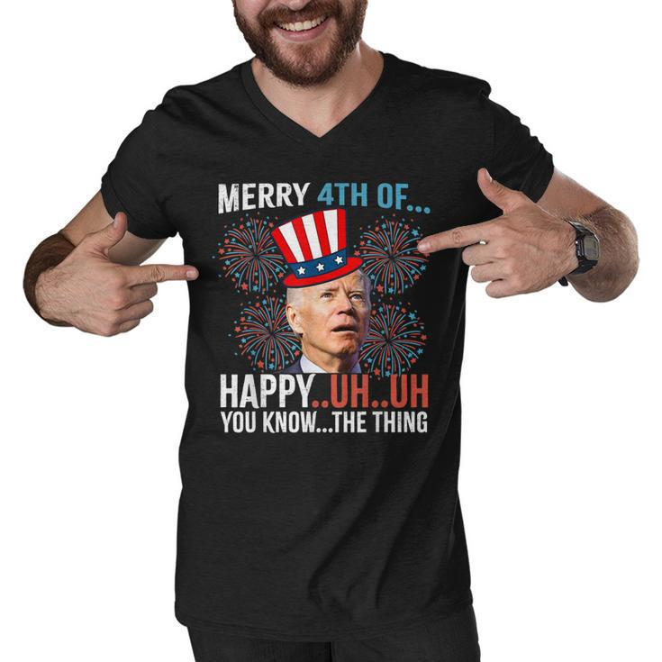 Merry 4Th Of Happy Uh Uh You Know The Thing Funny 4 July  Men V-Neck Tshirt