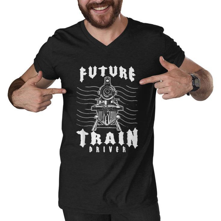 Model Steam Engine Collector Train Lover Future Train Driver  Men V-Neck Tshirt