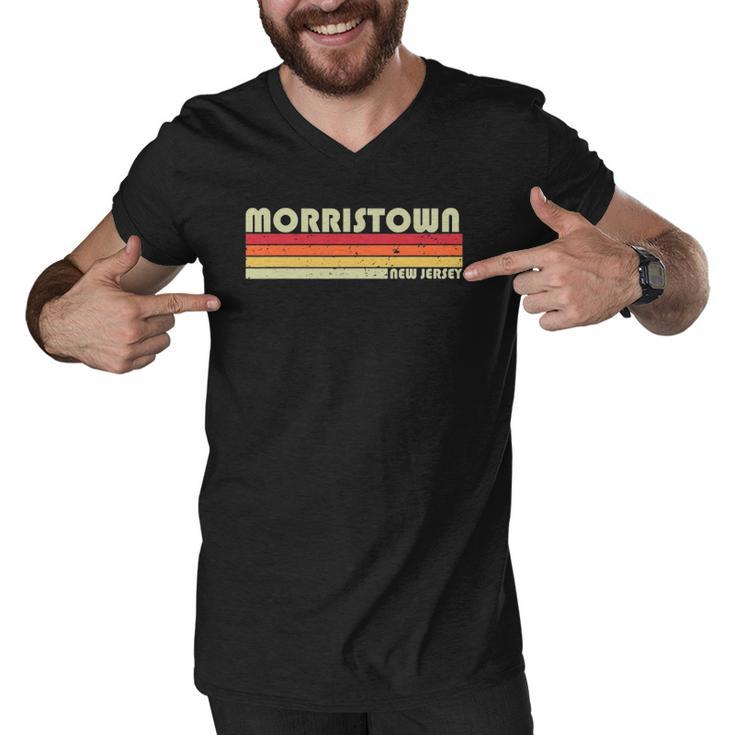 Morristown Nj New Jersey Funny City Home Roots Gift Retro Men V-Neck Tshirt