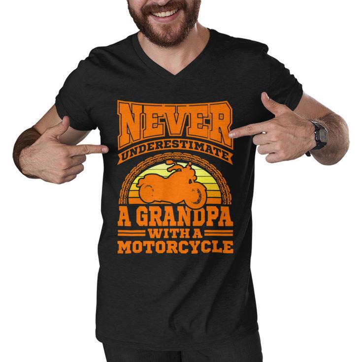 Motorcycle Grandpa Biker S Funny 499 Shirt Men V-Neck Tshirt