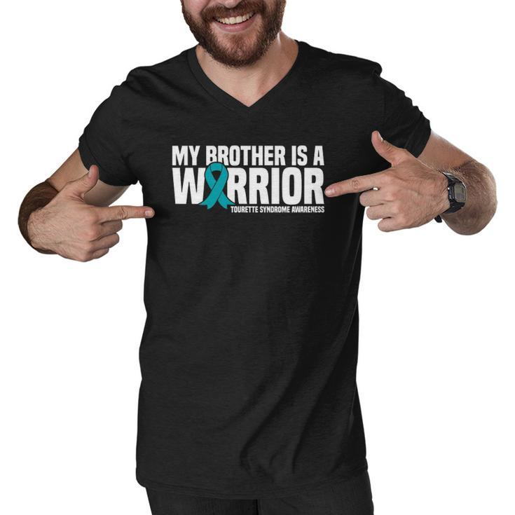 My Brother Is A Warrior Tourette Syndrome Awareness Men V-Neck Tshirt