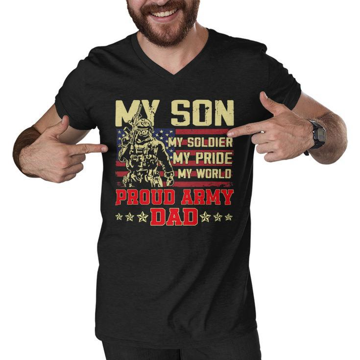 My Son Is Soldier Proud Military Dad 710 Shirt Men V-Neck Tshirt