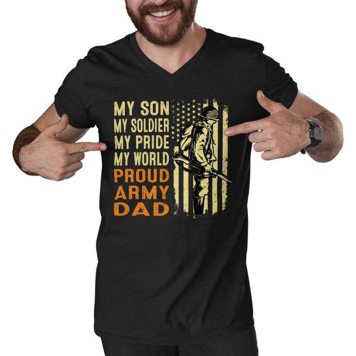 My Son Is Soldier Proud Military Dad 715 Shirt Men V-Neck Tshirt